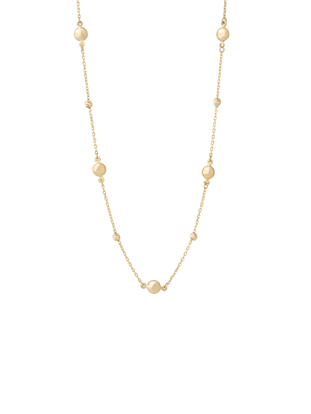 Collar Con Bolitas Oro 14k