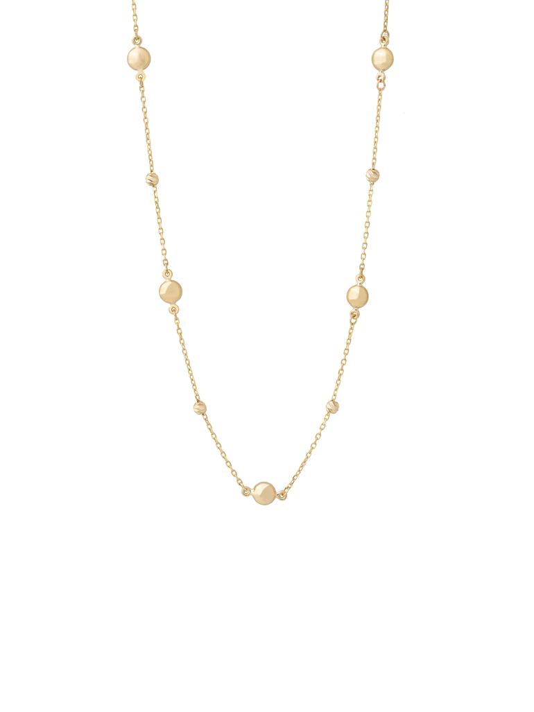 Collar Con Bolitas Oro 14k