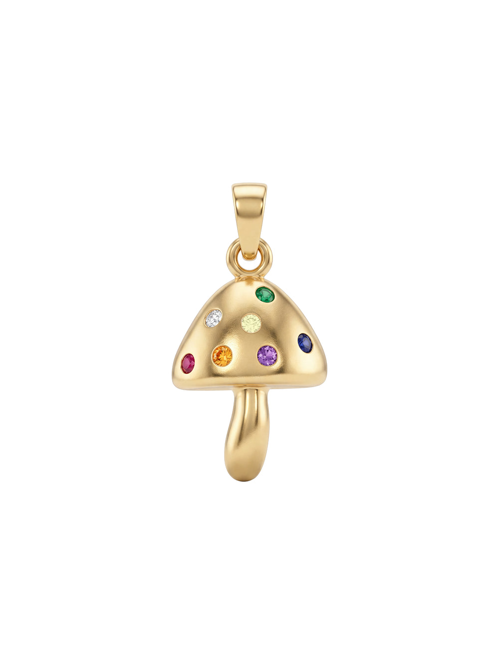 Dije Hongo Con Zirconias De Colores Oro 10k