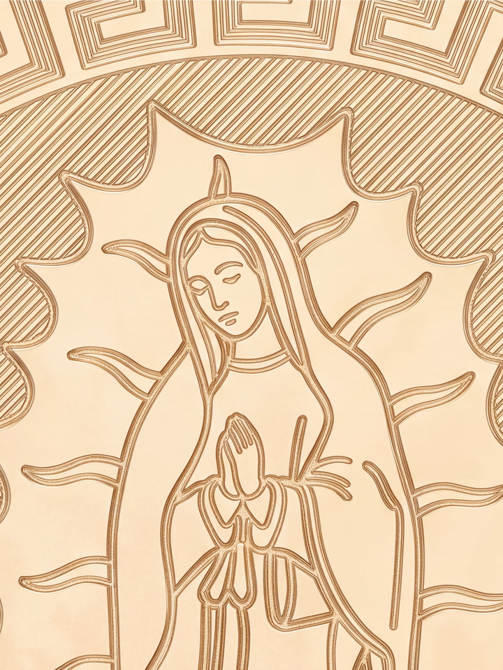 Dije Redondo Virgen Completa Planchada Oro 14k
