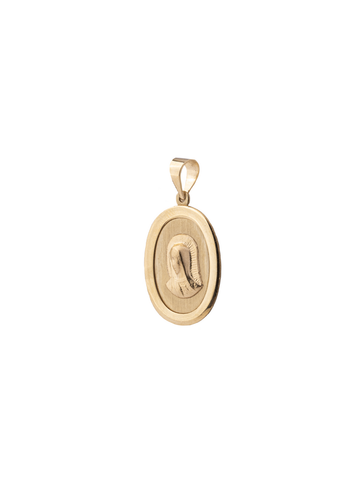 Dije Virgen Ovalada 3D Oro 14k