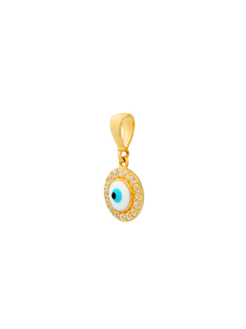 Dije Ojo Con Zirconias Oro 14k