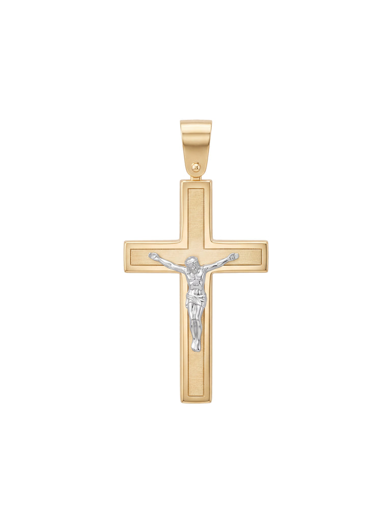 Dije Crucifijo Combinado 32 mm Oro 14k