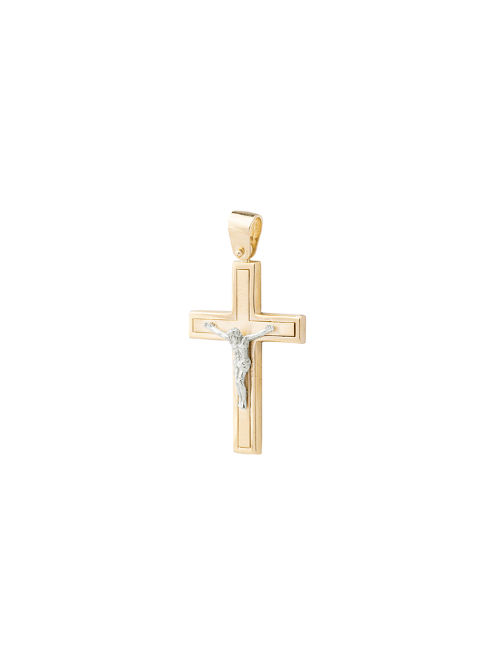 Dije Crucifijo Combinado 32 mm Oro 14k
