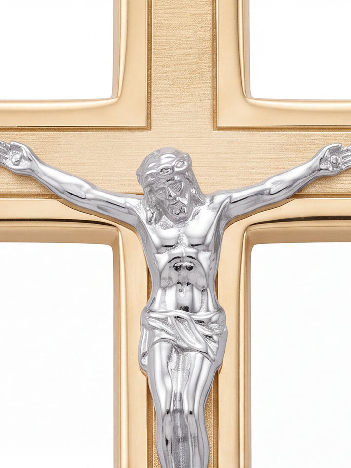 Dije Crucifijo Combinado 32 mm Oro 14k