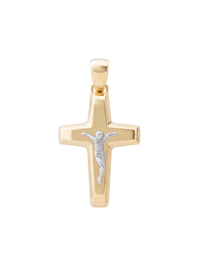 Dije Crucifijo Combinado Redondo Oro 14k