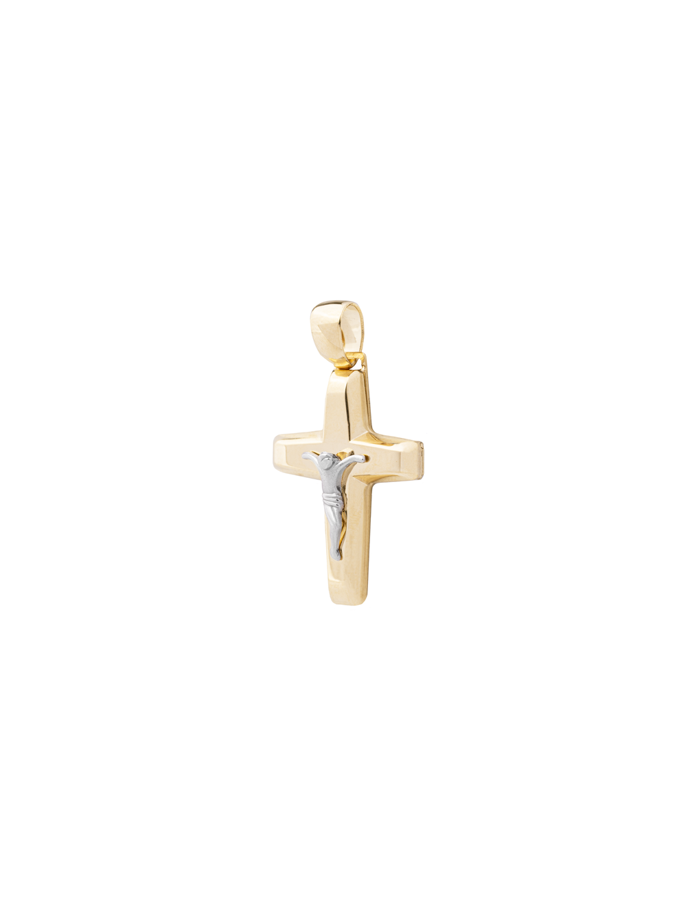 Dije Crucifijo Combinado Redondo Oro 14k