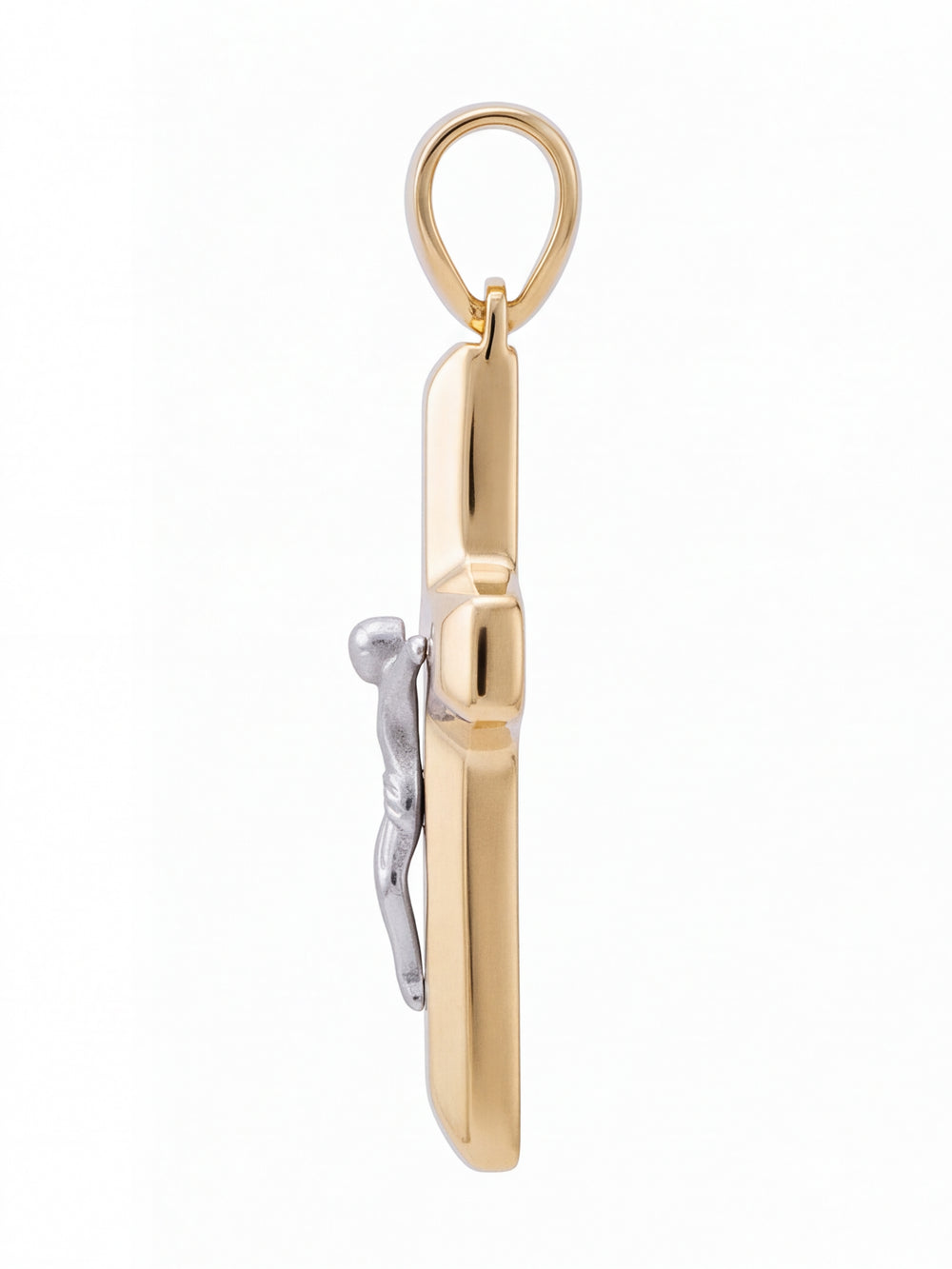 Dije Crucifijo Combinado Redondo Oro 14k