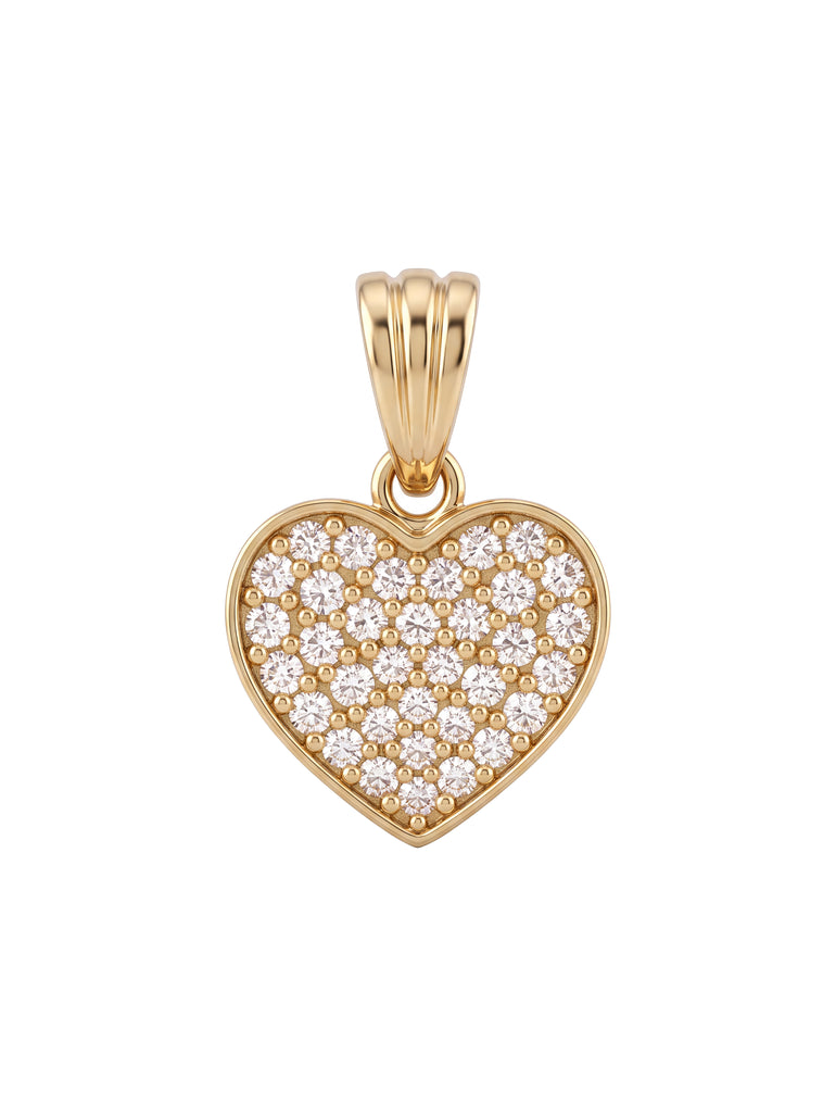 Dije Corazon Zirconias Oro 14k