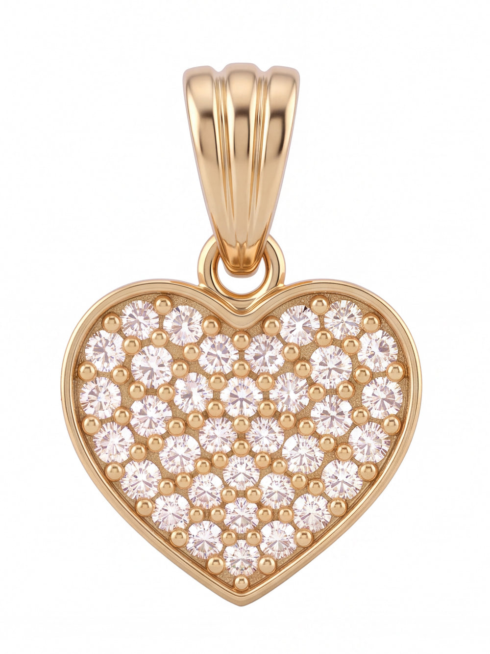 Dije Corazon Zirconias Oro 14k