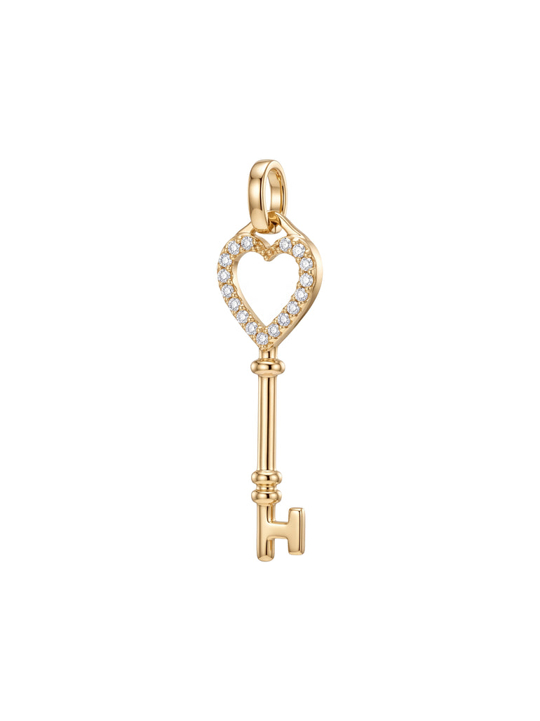 Dije Llave Corazon Oro 14k