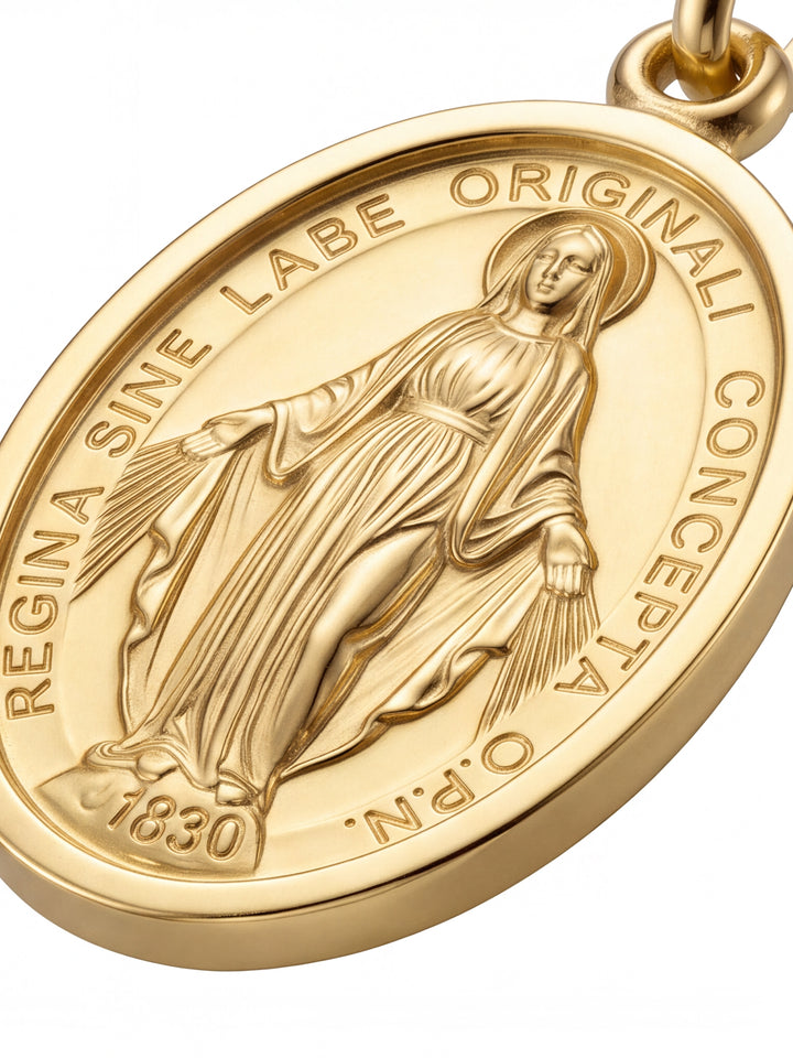 Dije Virgen Milagrosa 17 mm Oro 14k