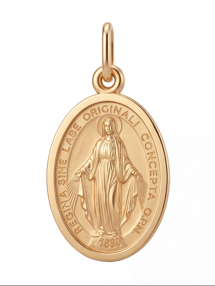 Dije Virgen Milagrosa 21 mm Oro 14k