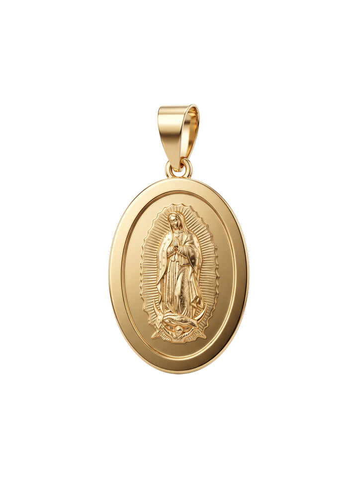 Dije Virgen Ovalada 13 mm Oro 14k