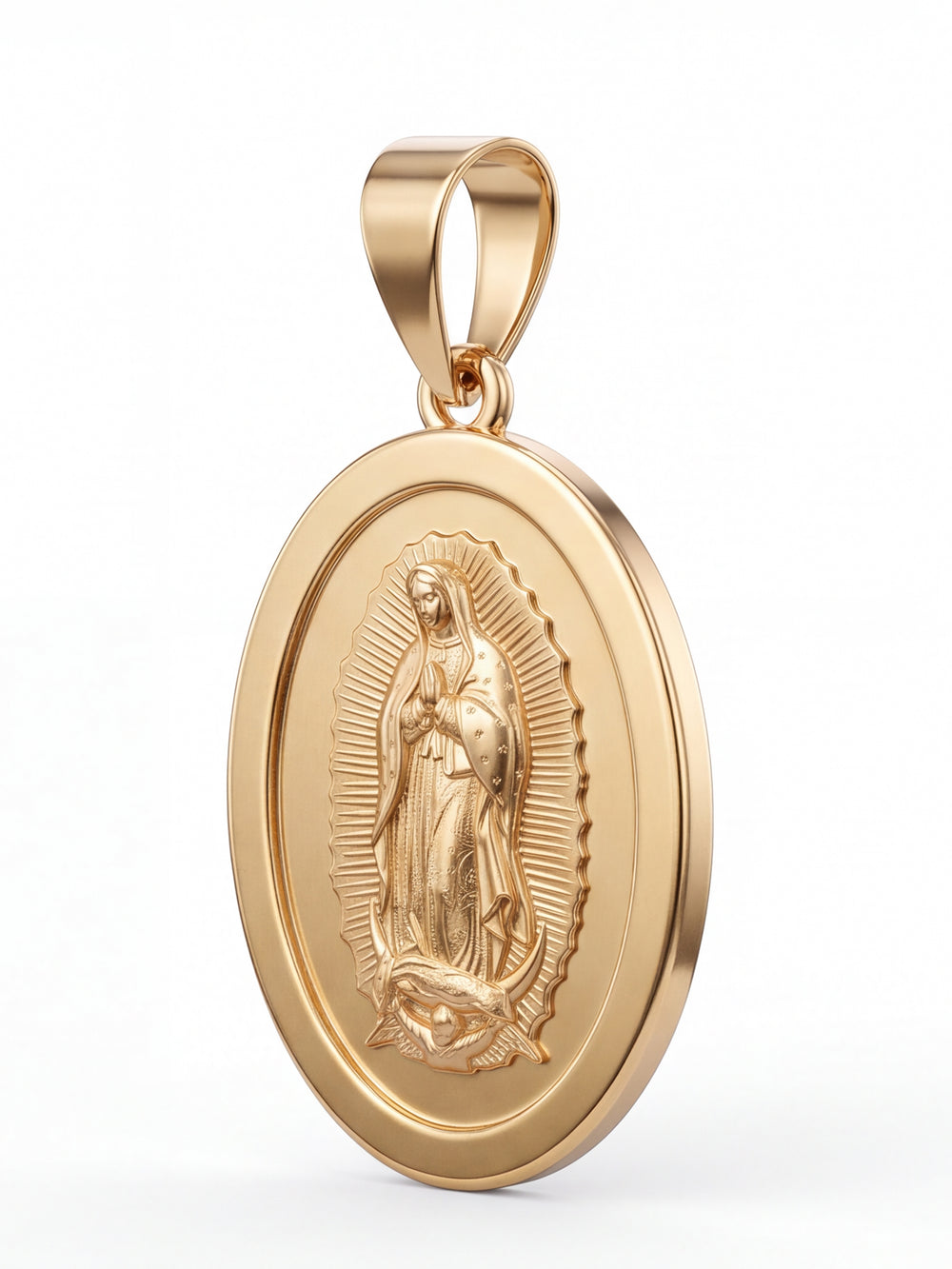 Dije Virgen Ovalada 13 mm Oro 14k