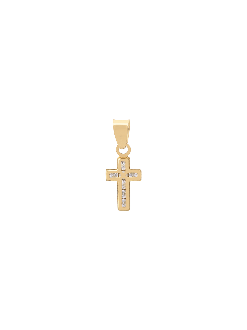 Dije Mini Cruz Con Zirconias Oro 10k