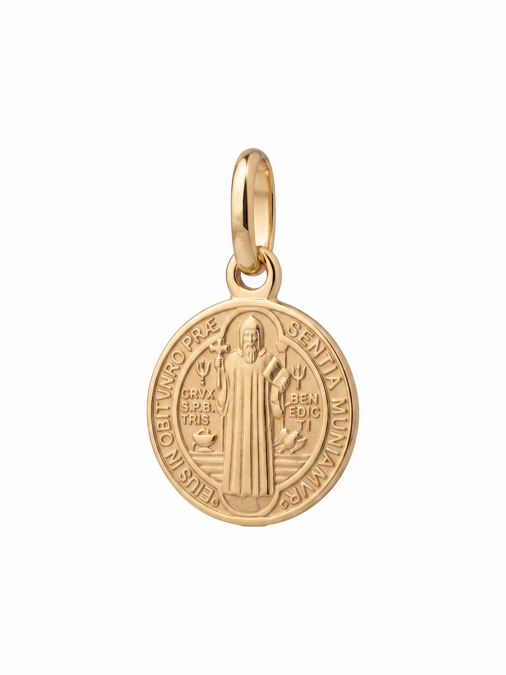 Dije Redondo San Benito 15 mm Oro 14k
