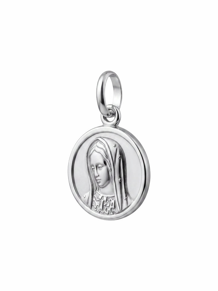 Dije Redondo Virgen María 18mm Oro 14k