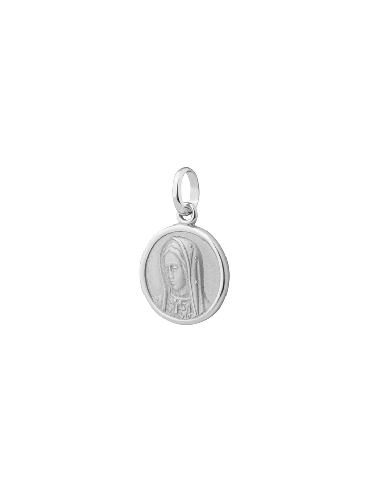 Dije Redondo Virgen María 18mm Oro 14k