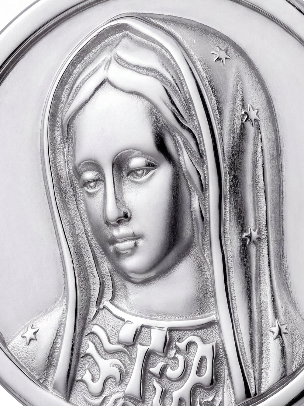 Dije Redondo Virgen María 18mm Oro 14k