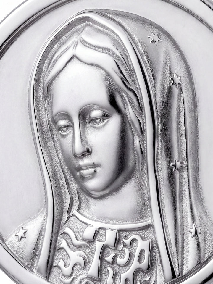 Dije Redondo Virgen María 18mm Oro 14k