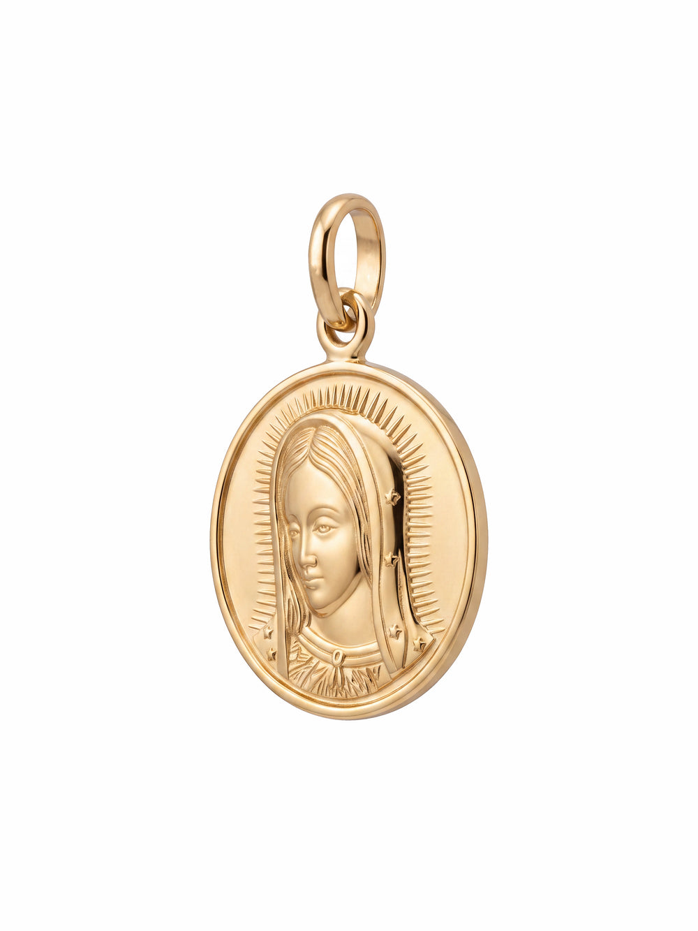 Dije Circular Virgen de Guadalupe 20 mm Oro 14k