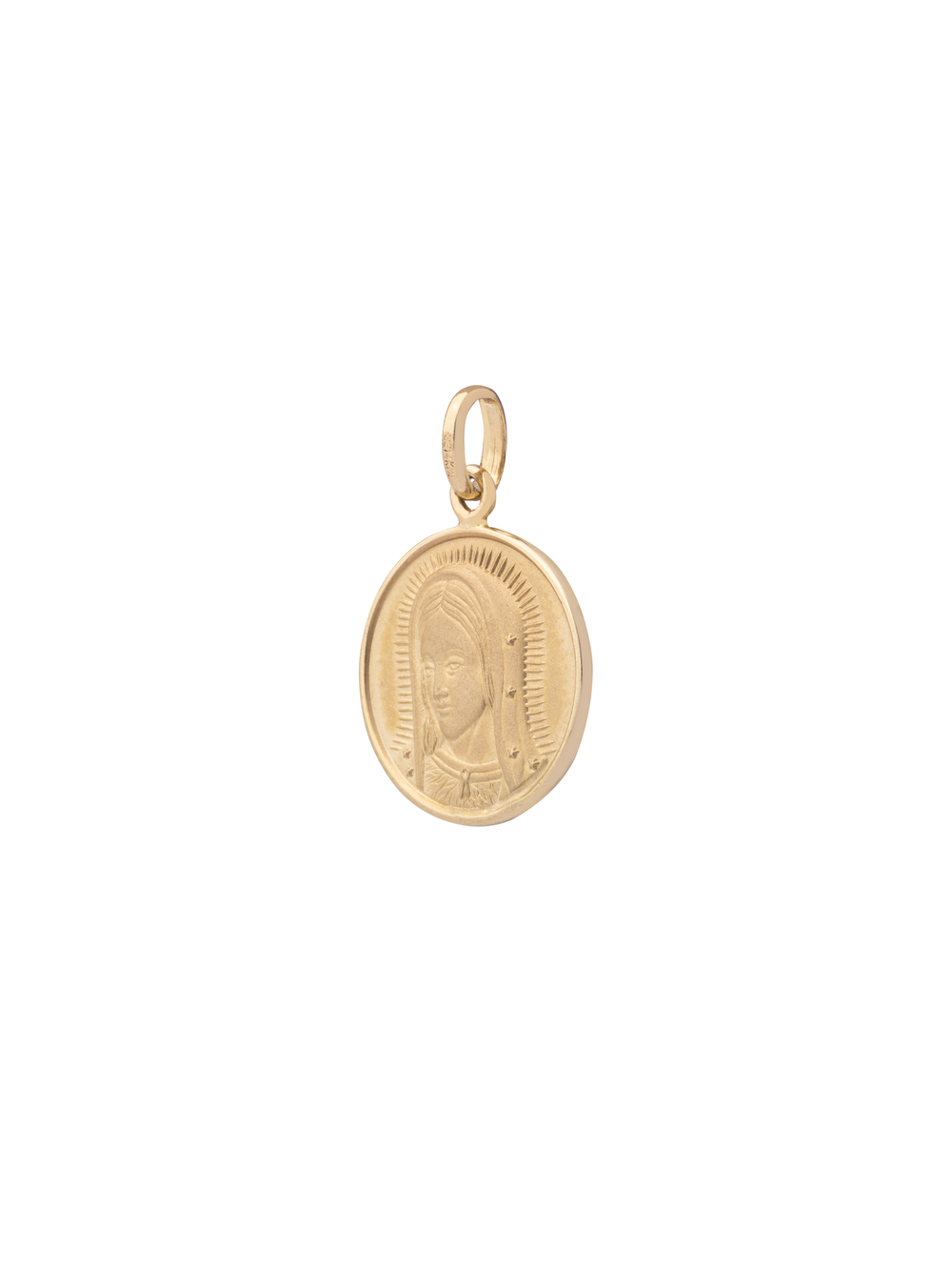 Dije Circular Virgen de Guadalupe 20 mm Oro 14k