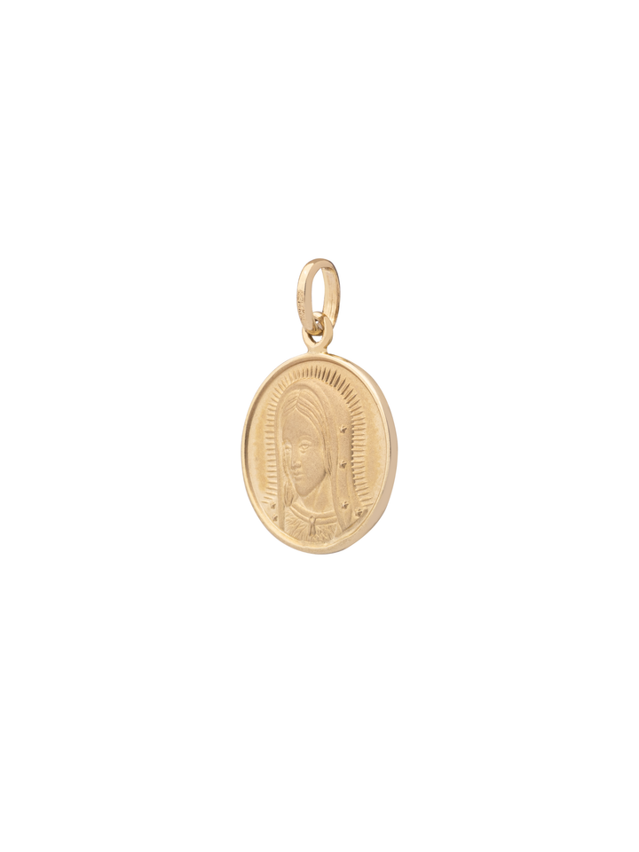Dije Circular Virgen de Guadalupe 20 mm Oro 14k