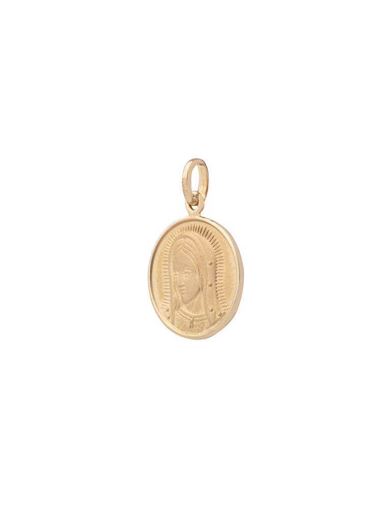 Dije Circular Virgen de Guadalupe 20 mm Oro 14k
