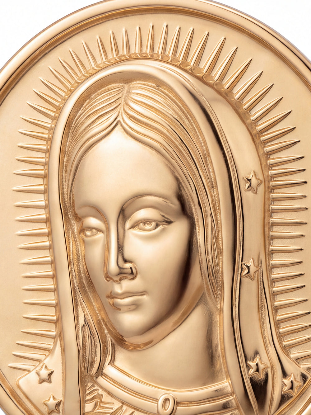 Dije Circular Virgen de Guadalupe 20 mm Oro 14k
