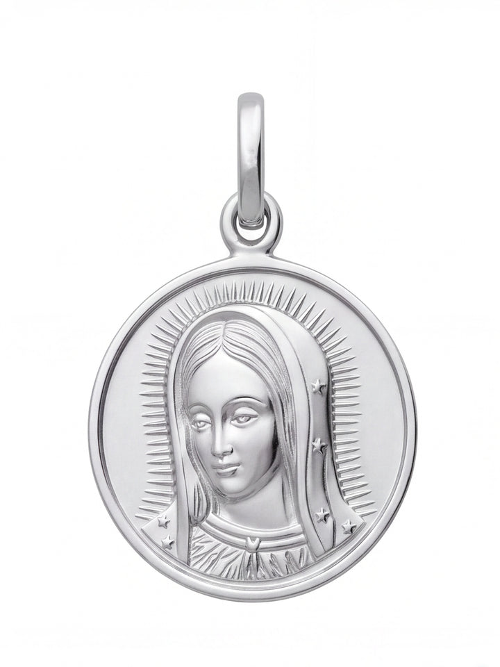 Dije Circular Virgen de Guadalupe 20 mm Oro 14k