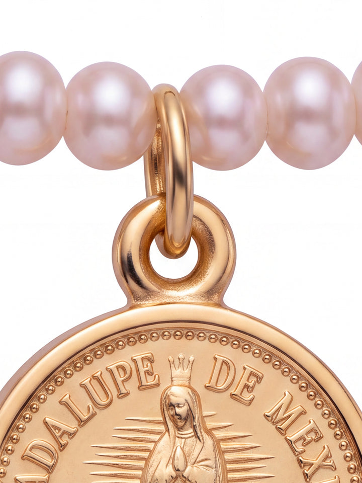 Segurito Con Perlas y Virgen Oro 14k