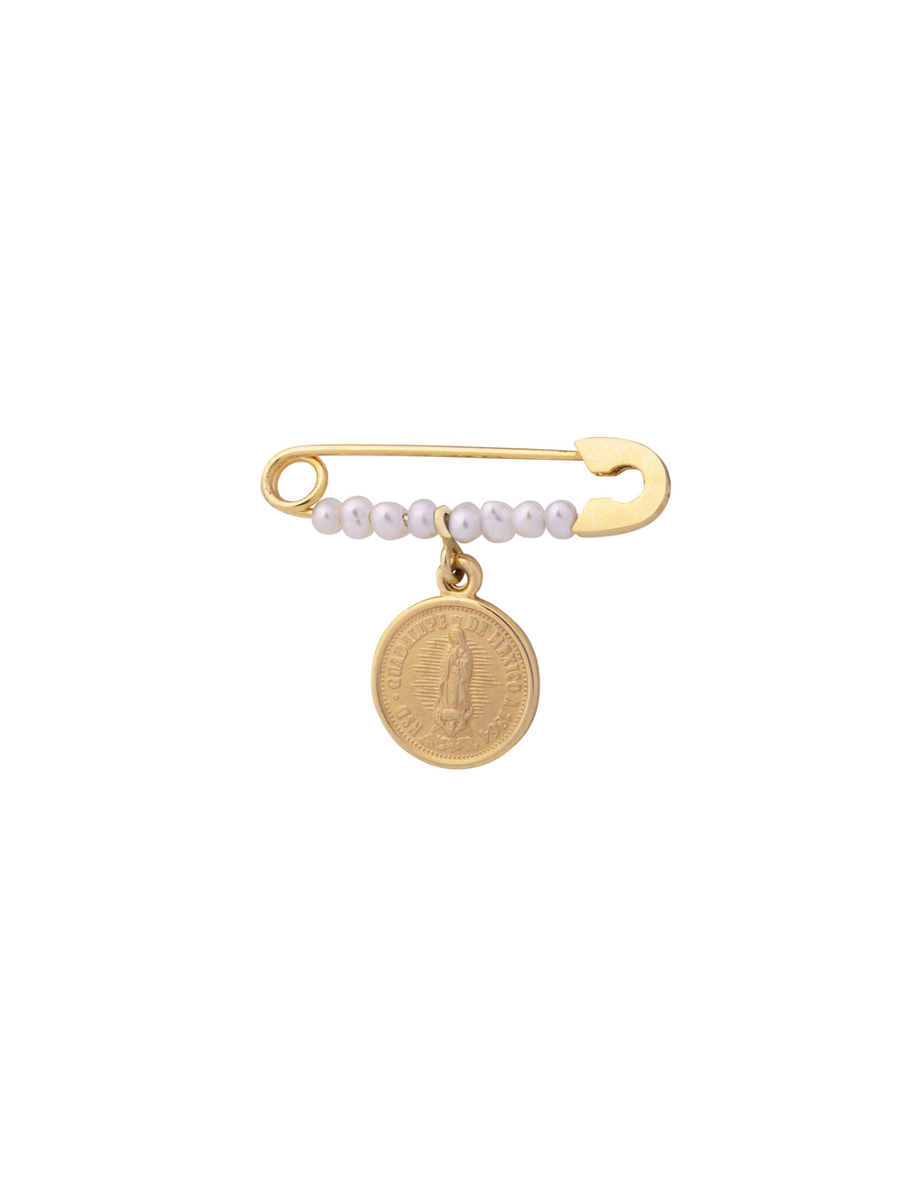 Segurito Con Perlas y Virgen Oro 14k