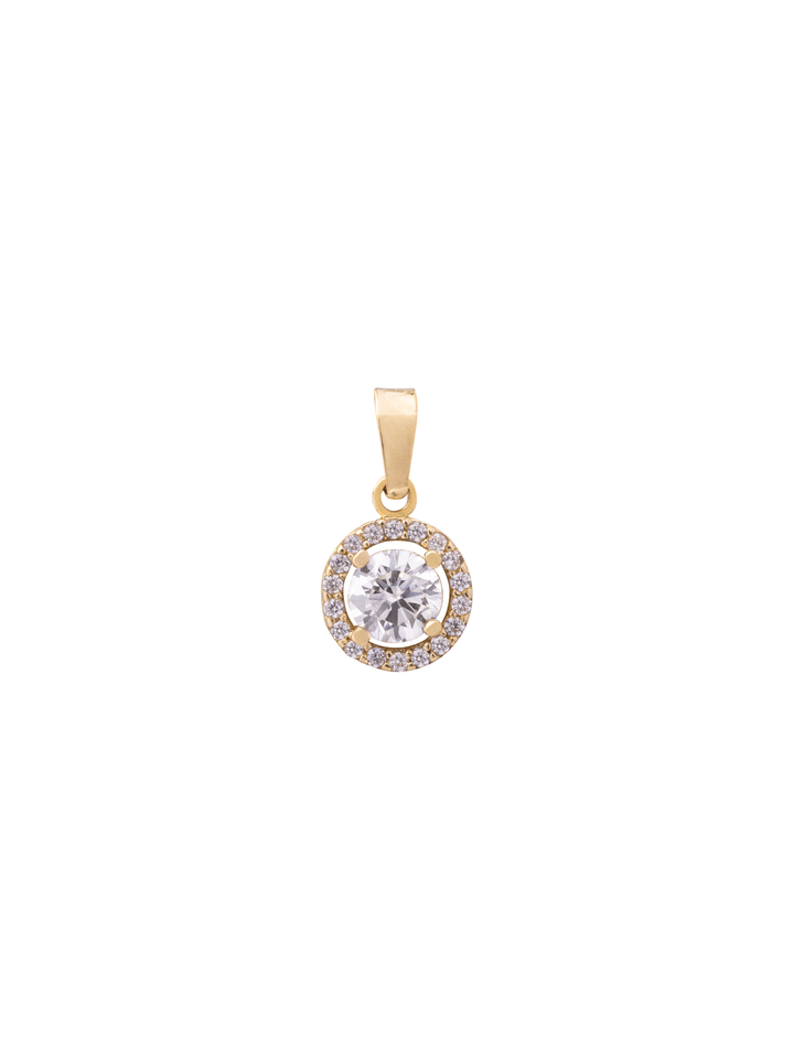 Dije Circular Zirconia Blanca Oro 10k