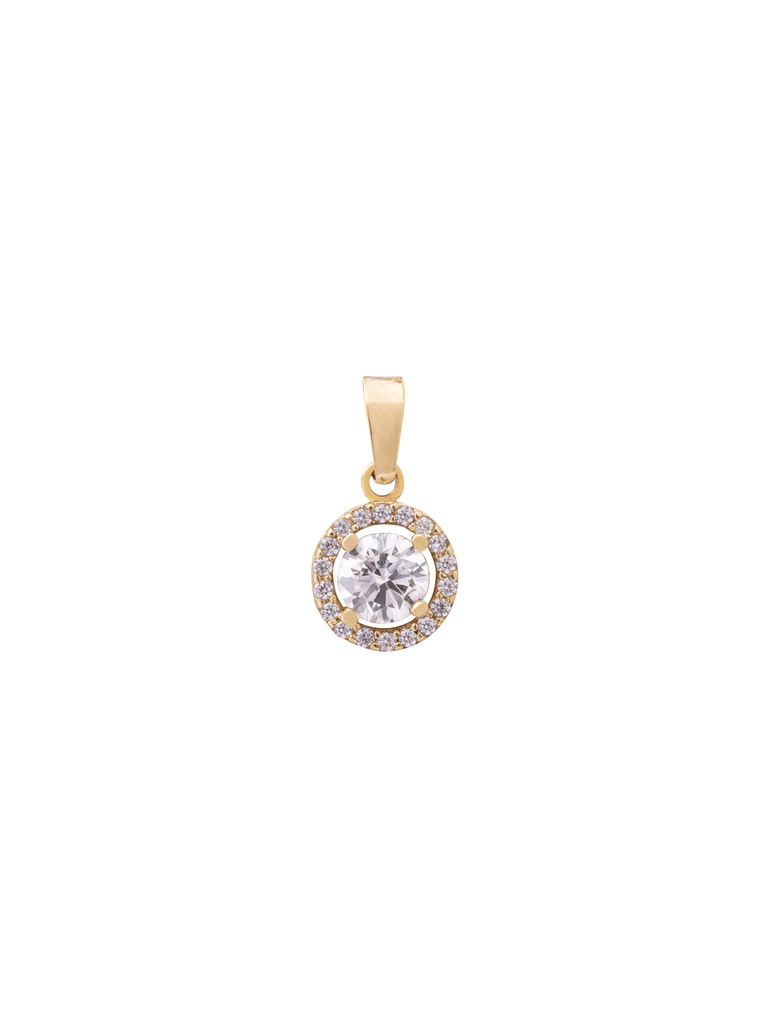 Dije Circular Zirconia Blanca Oro 10k