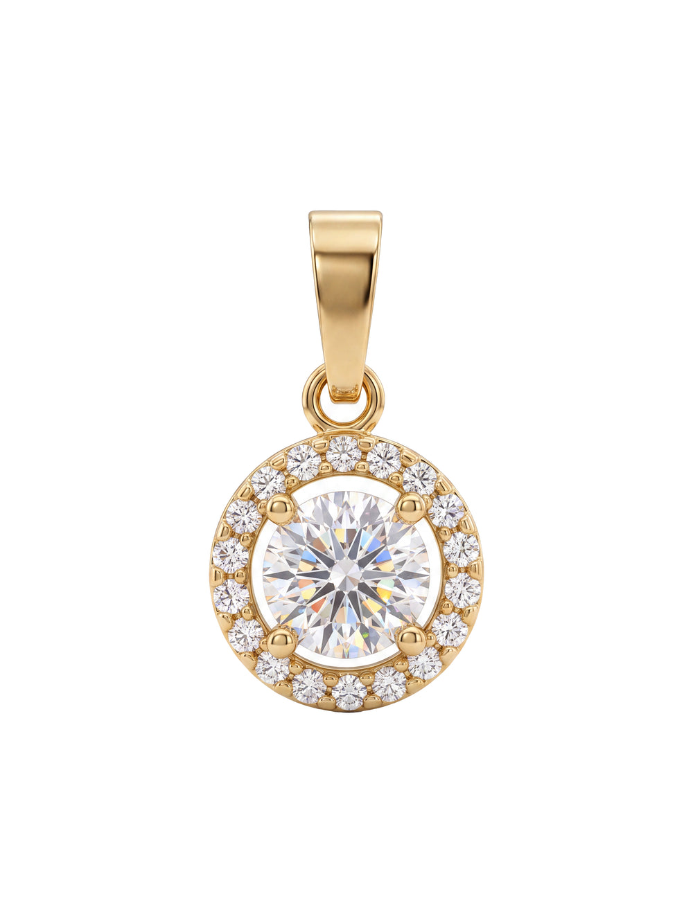 Dije Circular Zirconia Blanca Oro 10k