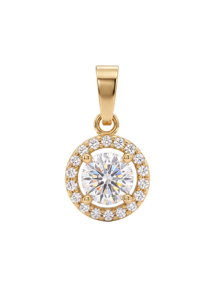 Dije Circular Zirconia Blanca Oro 10k
