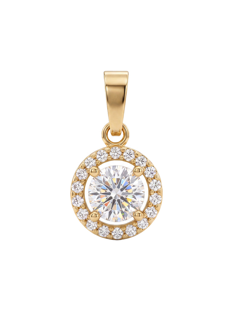 Dije Circular Zirconia Blanca Oro 10k