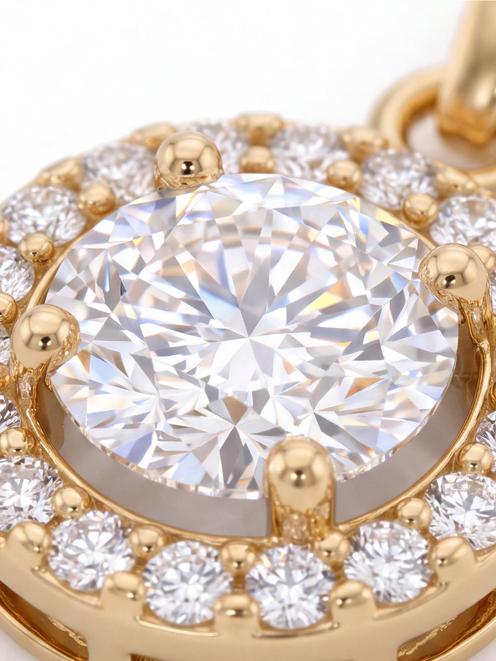Dije Circular Zirconia Blanca Oro 10k