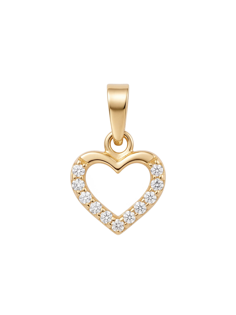 Dije Contorno Corazón con Zirconias Oro 10k
