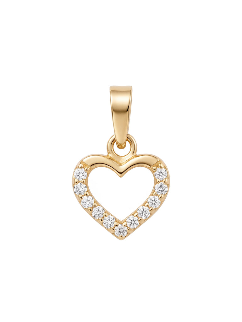 Dije Contorno Corazón con Zirconias Oro 10k