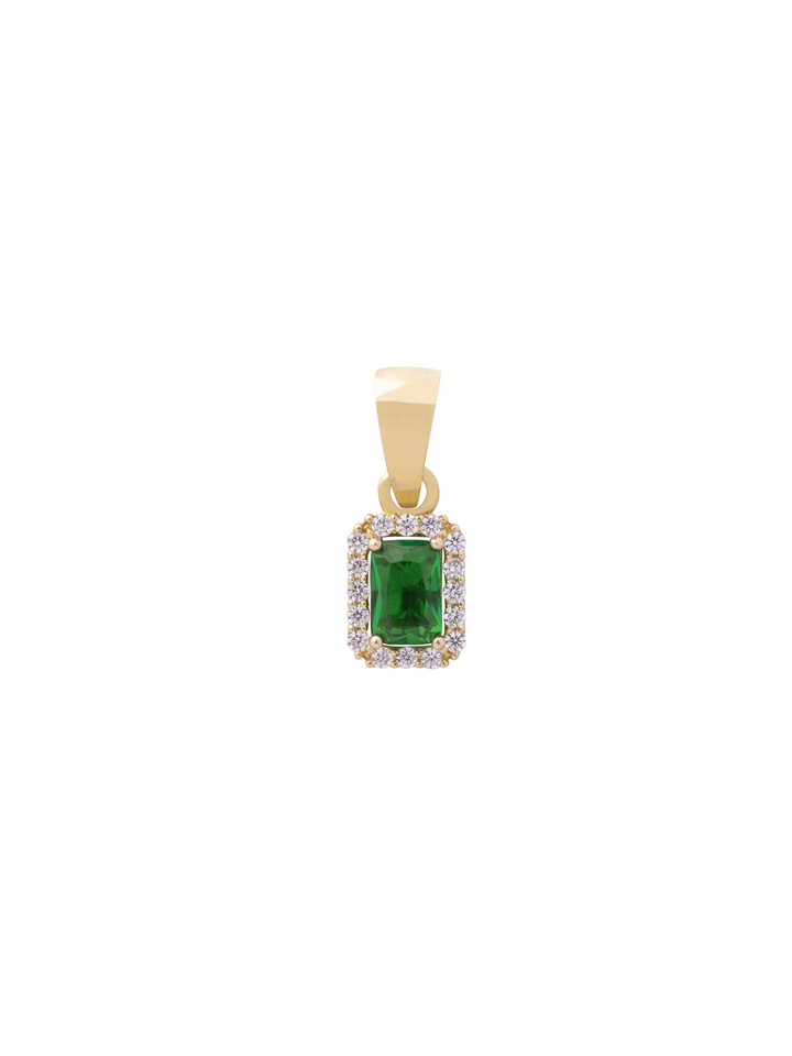 Dije Rectangular Con Zirconia Oro 10k