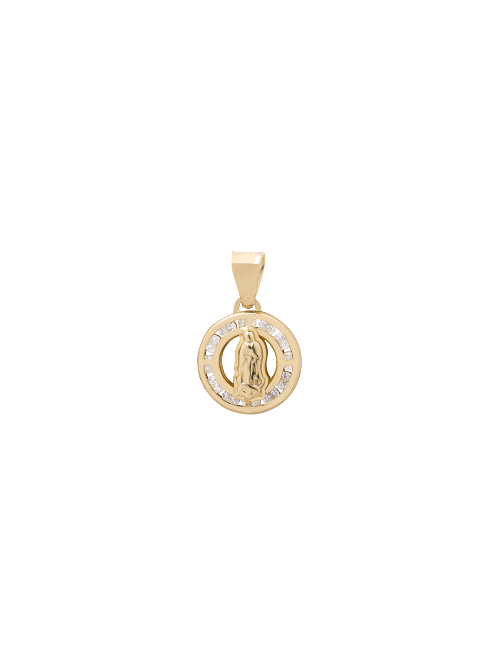 Dije Virgen Contorno Zirconias Encapsuladas Oro 10k