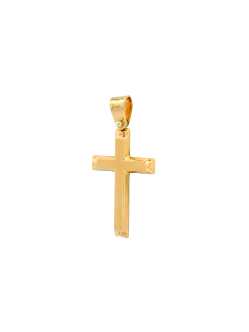 Dije Cruz Con Borde Liso Oro 14k