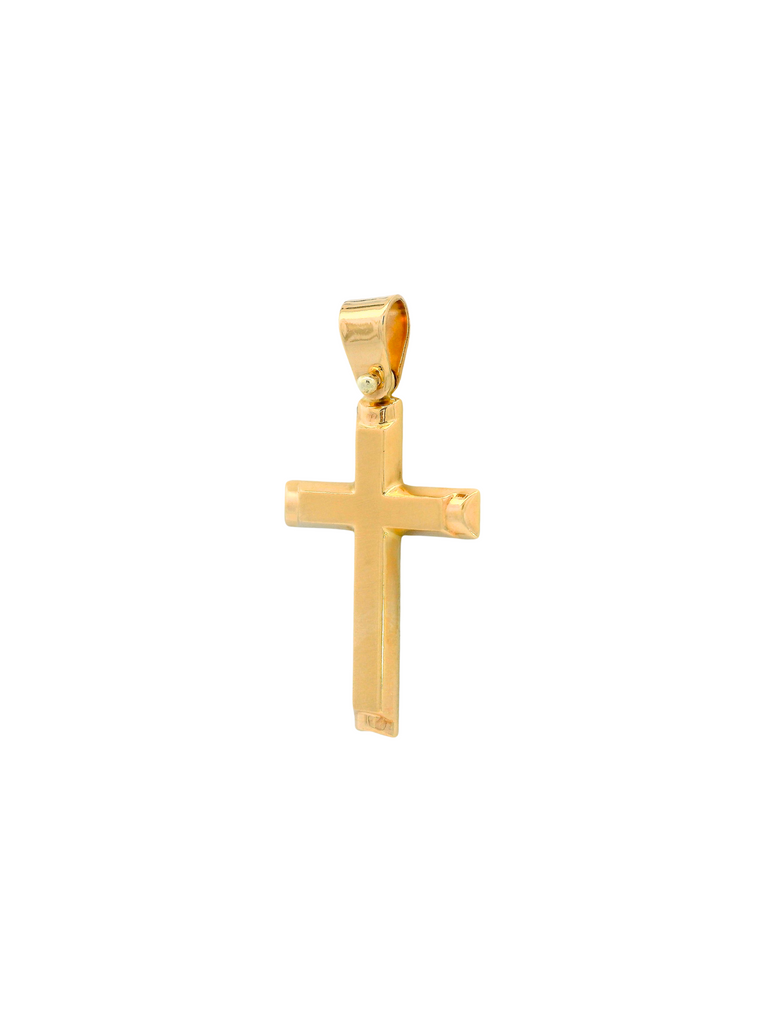 Dije Cruz Con Borde Liso Oro 14k