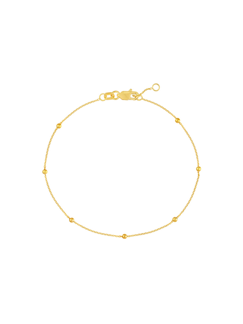 Pulsera Mini Bolitas Oro 14k