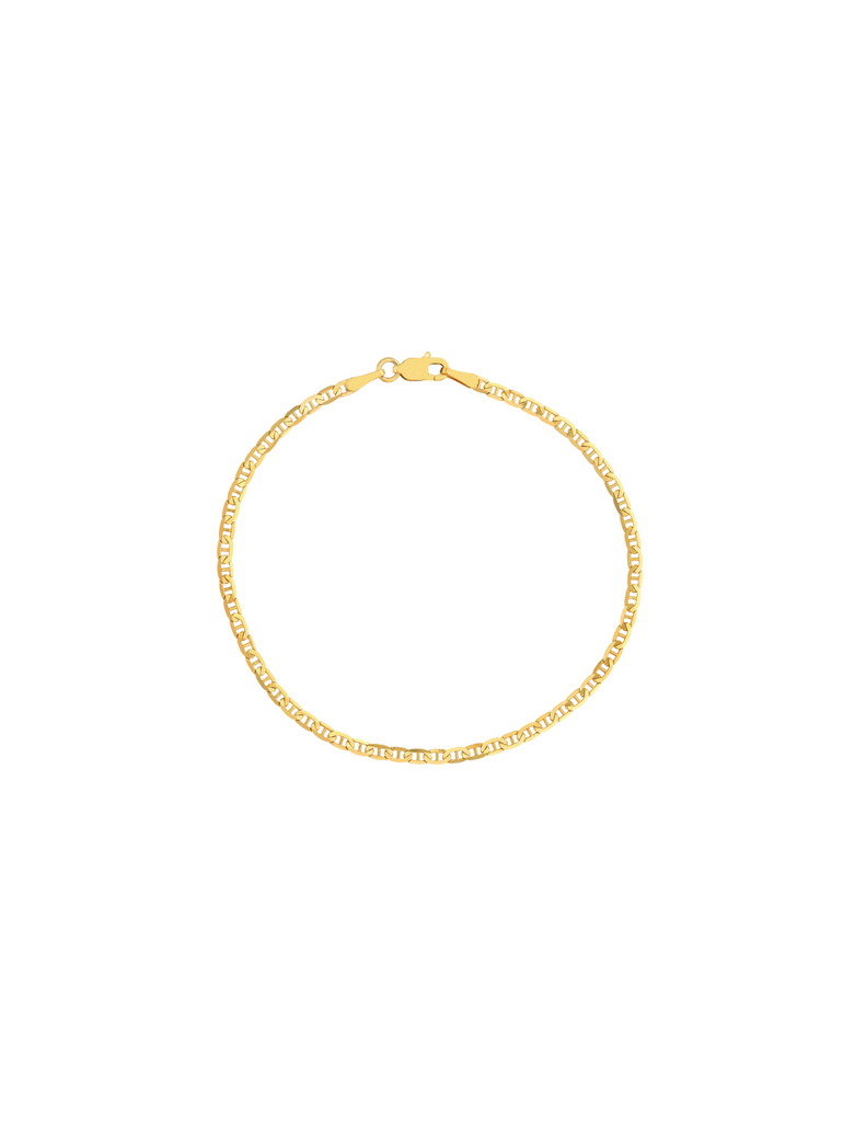 Pulsera Eslabon Tipo Ancla 2.3 mm Oro 10k