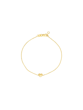Pulsera Con Mini Corazon Chunky Oro 14k