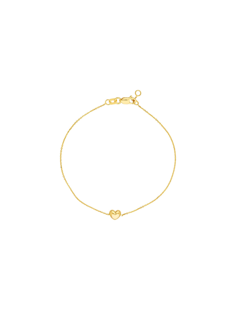 Pulsera Con Mini Corazon Chunky Oro 14k