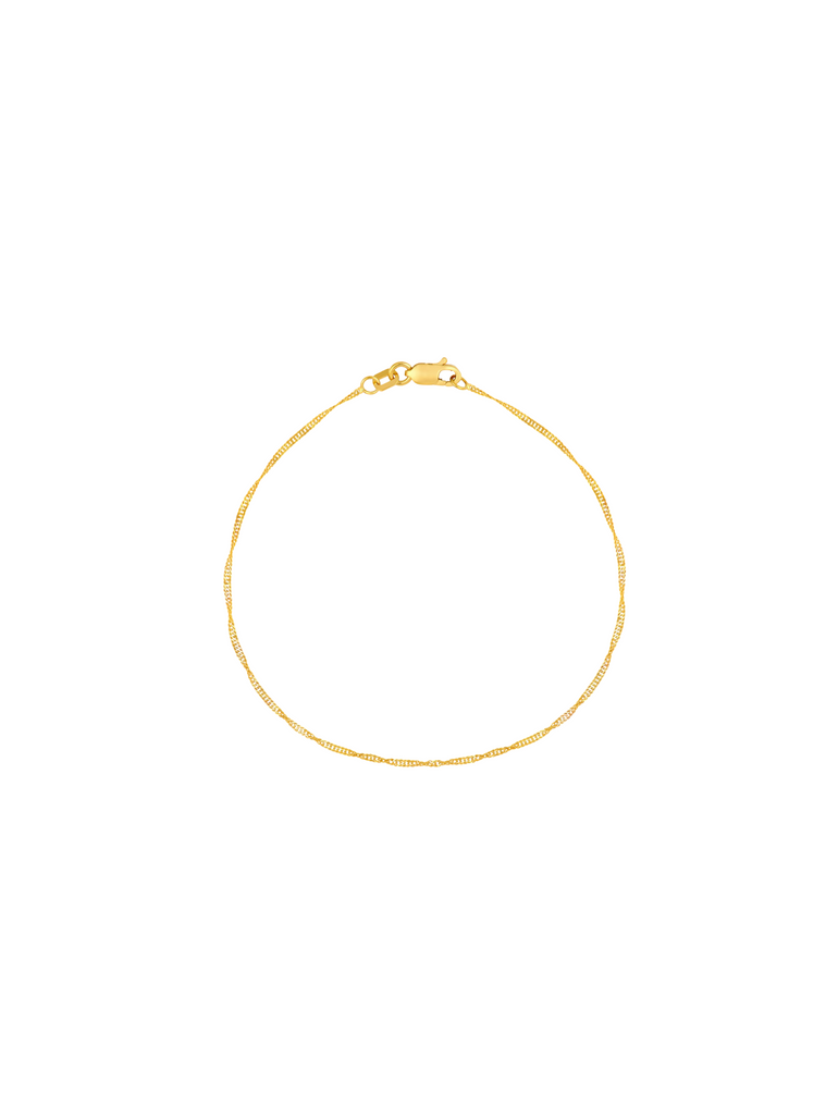 Pulsera Torcida Delgada Oro 14k